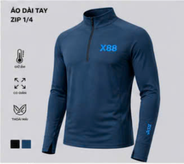 Áo dài tay zip 1/4